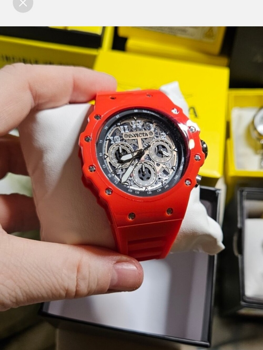 Invicta Men’s Red Chronograph Watch 60mm Red White
